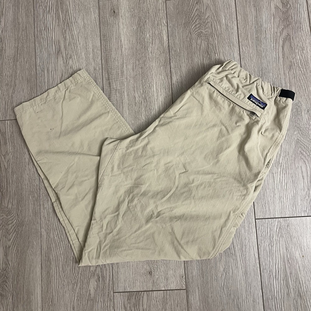 Vintage Patagonia Hiking Belted Nylon Cargo Pants 90s Khaki Men's Size L 34x30